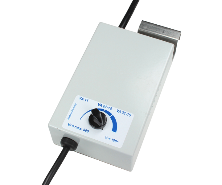 Phasenanschnittsregler für Varga VA 11, VA 21-15 und VA 31-15 Tischkreissägen, 100–120 V mit integriertem Netzfilter zur Anpassung der Motorleistung.