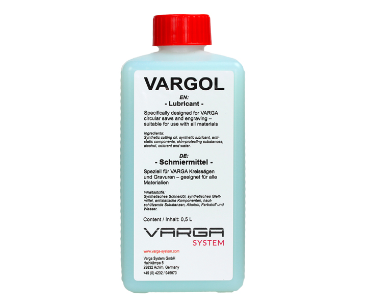 Vargol Schmiermittel für Varga Tischkreissägen zur Reduzierung von Reibung und für saubere, präzise Schnitte.
