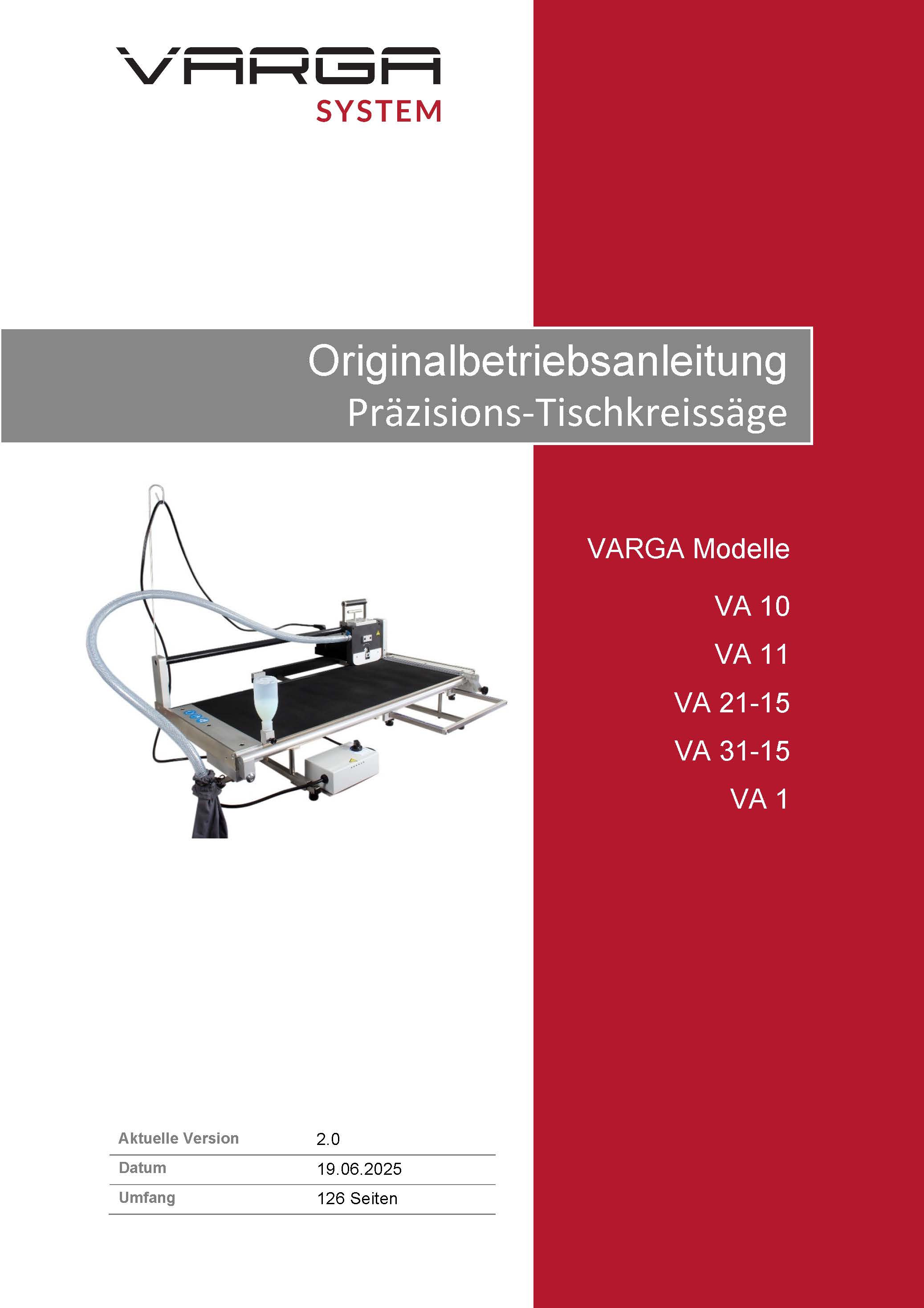 Anleitung Varga Tischkreissägen