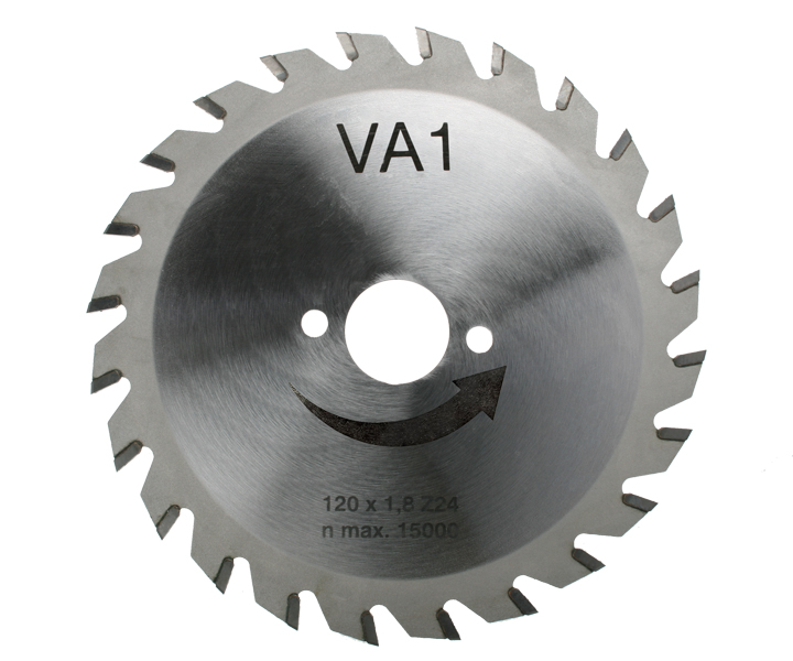 Varga Hartmetallsägeblatt für VA 1 und VA 10 Tischkreissägen, 120 mm Durchmesser mit 24 Zähnen für präzise Schnitte.